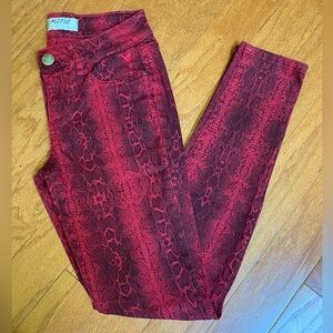 Red and Black Snakeskin Jeans